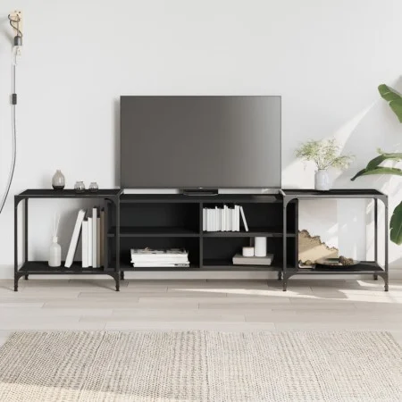Schwarzer TV-Schrank aus Holzwerkstoff, 203 x 37 x 50 cm von , TV-Möbel - Ref: Foro24-837607, Preis: 83,62 €, Rabatt: %