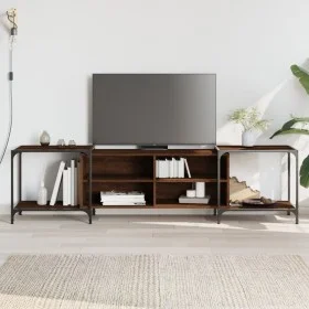 Mueble de TV madera de ingeniería marrón roble 203x37x50 cm de , Muebles TV - Ref: Foro24-837611, Precio: 84,10 €, Descuento: %