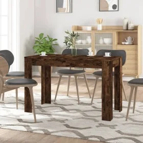 Smoked oak engineered wood dining table 120x60x76 cm by , Kitchen and dining tables - Ref: Foro24-838189, Price: 71,95 €, Dis...