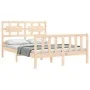 Estructura de cama de matrimonio con cabecero madera maciza de , Camas y somieres - Ref: Foro24-3192531, Precio: 142,21 €, De...