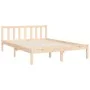 Double bed frame with solid wood headboard by , Beds and slatted bases - Ref: Foro24-3192531, Price: 151,25 €, Discount: %