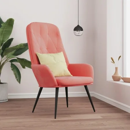 Pink velvet relaxation armchair by , Armchairs - Ref: Foro24-341198, Price: 118,96 €, Discount: %
