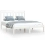 White solid wood bed frame King Size 150x200 cm by , Beds and slatted bases - Ref: Foro24-3105256, Price: 144,63 €, Discount: %