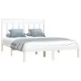 Estructura de cama madera maciza blanca King Size 150x200 cm de , Camas y somieres - Ref: Foro24-3105256, Precio: 144,63 €, D...