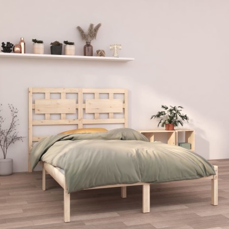 Solid wood double bed frame 135x190 cm by , Beds and slatted bases - Ref: Foro24-3105640, Price: 141,04 €, Discount: %