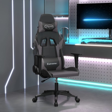 Silla gaming cuero sintético negro y gris en Sillas gaming | Comprar online en Foro24