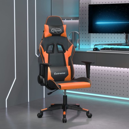 Silla gaming cuero sintético negro y naranja en Sillas gaming | Comprar online en Foro24