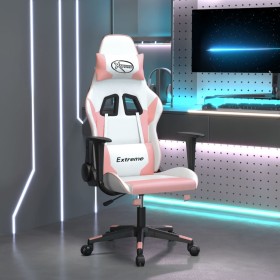 Silla gaming cuero sintético blanco y rosa en Sillas gaming | Comprar online en Foro24