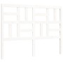 Double bed frame with white solid wood headboard by , Beds and slatted bases - Ref: Foro24-3193052, Price: 157,58 €, Discount: %
