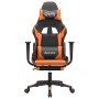 Silla gaming con reposapiés cuero sintético negro naranja en Sillas gaming | Comprar online en Foro24