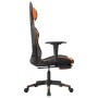Silla gaming con reposapiés cuero sintético negro naranja en Sillas gaming | Comprar online en Foro24