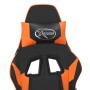 Silla gaming con reposapiés cuero sintético negro naranja en Sillas gaming | Comprar online en Foro24