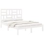 Weißer Massivholzbettrahmen 135x190 cm von , Betten und Lattenroste - Ref: Foro24-3105926, Preis: 146,92 €, Rabatt: %