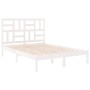 Weißer Massivholzbettrahmen 135x190 cm von , Betten und Lattenroste - Ref: Foro24-3105926, Preis: 146,92 €, Rabatt: %