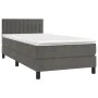 Box spring bed with mattress and LED dark gray velvet 80x200 cm by , Beds and slatted bases - Ref: Foro24-3134490, Price: 293...