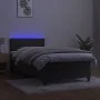 Box spring bed with mattress and LED dark gray velvet 80x200 cm by , Beds and slatted bases - Ref: Foro24-3134490, Price: 293...