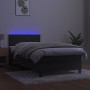 Boxspringbett mit Matratze und dunkelgrauem LED-Samt 80x200 cm von , Betten und Lattenroste - Ref: Foro24-3134490, Preis: 280...