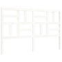 Double bed frame with white solid wood headboard by , Beds and slatted bases - Ref: Foro24-3193082, Price: 150,00 €, Discount: %