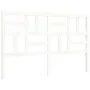 Double bed frame with white solid wood headboard by , Beds and slatted bases - Ref: Foro24-3193082, Price: 148,08 €, Discount: %