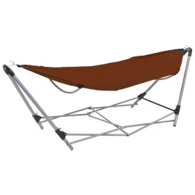 Hamaca con soporte plegable marrón de vidaXL, Hamacas - Ref: Foro24-44367, Precio: 83,39 €, Descuento: %