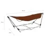 Hamaca con soporte plegable marrón de vidaXL, Hamacas - Ref: Foro24-44367, Precio: 83,39 €, Descuento: %
