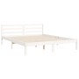 Doppelbettgestell mit weißem Massivholz-Kopfteil von , Betten und Lattenroste - Ref: Foro24-3194902, Preis: 148,44 €, Rabatt: %