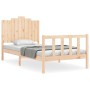 Bed frame with solid wood headboard 100x200 cm by , Beds and slatted bases - Ref: Foro24-3192286, Price: 134,96 €, Discount: %