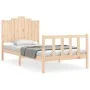 Bed frame with solid wood headboard 100x200 cm by , Beds and slatted bases - Ref: Foro24-3192286, Price: 132,81 €, Discount: %