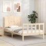 Bed frame with solid wood headboard 100x200 cm by , Beds and slatted bases - Ref: Foro24-3192286, Price: 132,81 €, Discount: %