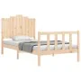 Estructura de cama con cabecero madera maciza 100x200 cm de , Camas y somieres - Ref: Foro24-3192286, Precio: 132,81 €, Descu...