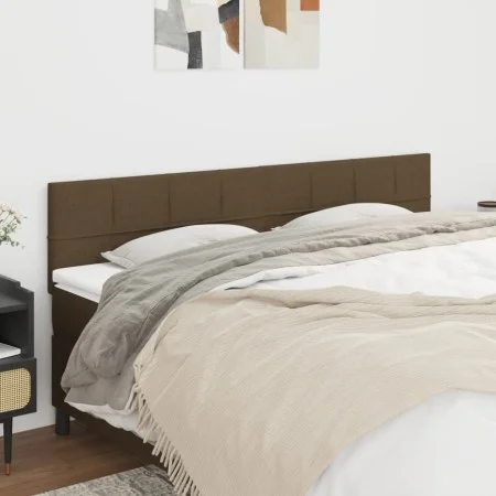 Headboards 2 units of dark brown fabric 80x5x78/88 cm by , Headboards and footboards - Ref: Foro24-346063, Price: 58,94 €, Di...