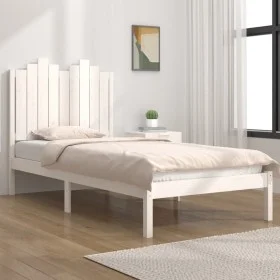 Solid white pine wood bed frame 100x200 cm by , Beds and slatted bases - Ref: Foro24-3103769, Price: 126,55 €, Discount: %