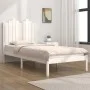 Massives Bettgestell aus weißem Kiefernholz, 100 x 200 cm von , Betten und Lattenroste - Ref: Foro24-3103769, Preis: 126,53 €...