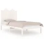 Massives Bettgestell aus weißem Kiefernholz, 100 x 200 cm von , Betten und Lattenroste - Ref: Foro24-3103769, Preis: 126,53 €...