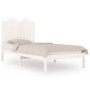 Massives Bettgestell aus weißem Kiefernholz, 100 x 200 cm von , Betten und Lattenroste - Ref: Foro24-3103769, Preis: 128,41 €...
