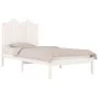 Estructura de cama madera maciza de pino blanco 100x200 cm de , Camas y somieres - Ref: Foro24-3103769, Precio: 126,53 €, Des...