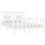Weißer Massivholzbettrahmen 135x190 cm von , Betten und Lattenroste - Ref: Foro24-3104104, Preis: 155,05 €, Rabatt: %