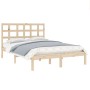 Solid wood double bed frame 135x190 cm by , Beds and slatted bases - Ref: Foro24-3105445, Price: 134,84 €, Discount: %