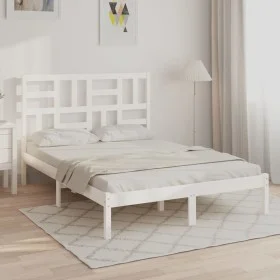 White solid wood bed frame King Size 150x200 cm by , Beds and slatted bases - Ref: Foro24-3105956, Price: 136,44 €, Discount: %