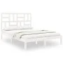 Estructura de cama madera maciza blanca King Size 150x200 cm de , Camas y somieres - Ref: Foro24-3105956, Precio: 136,44 €, D...