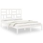 Weißes Massivholzbettgestell King Size 150x200 cm von , Betten und Lattenroste - Ref: Foro24-3105956, Preis: 138,22 €, Rabatt: %