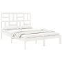 Estructura de cama madera maciza blanca King Size 150x200 cm de , Camas y somieres - Ref: Foro24-3105956, Precio: 136,44 €, D...