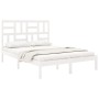 Weißes Massivholzbettgestell King Size 150x200 cm von , Betten und Lattenroste - Ref: Foro24-3105956, Preis: 138,22 €, Rabatt: %