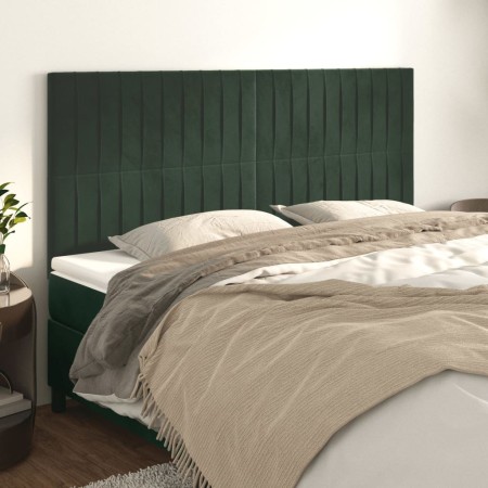 Kopfteile 4 Einheiten aus dunkelgrünem Samt 100x5x78/88 cm von , Kopf- und Fußteile - Ref: Foro24-3116639, Preis: 140,77 €, R...