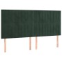 Kopfteile 4 Einheiten aus dunkelgrünem Samt 100x5x78/88 cm von , Kopf- und Fußteile - Ref: Foro24-3116639, Preis: 140,77 €, R...