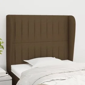 Headboard with dark brown fabric ears 83x23x118/128 cm by , Headboards and footboards - Ref: Foro24-3118171, Price: 67,98 €, ...
