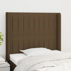 Headboard with dark brown fabric ears 103x16x118/128 cm by , Headboards and footboards - Ref: Foro24-3119811, Price: 71,12 €,...