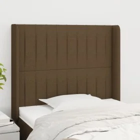 Headboard with dark brown fabric ears 103x16x118/128 cm by , Headboards and footboards - Ref: Foro24-3119811, Price: 70,14 €,...