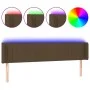 Dark brown fabric headboard with LED 183x16x78/88 cm by , Headboards and footboards - Ref: Foro24-3123491, Price: 68,38 €, Di...
