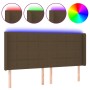 Dark brown fabric headboard with LED 163x16x118/128 cm by , Headboards and footboards - Ref: Foro24-3124057, Price: 117,09 €,...